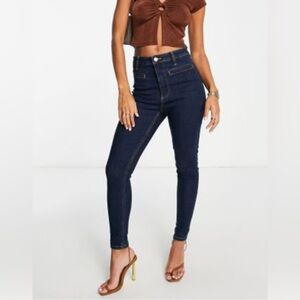 Dark Blue High-Waisted Skinny Jeans